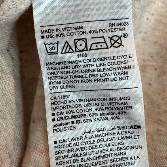 Old Navy Heathered Cream Long Sleeve Tee Size Medium - Picture 6 of 6